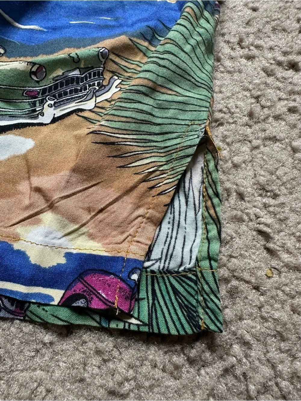 Tropical Print Short-Sleeve Shirt - PACIFIC BLUE USA brand  2XL